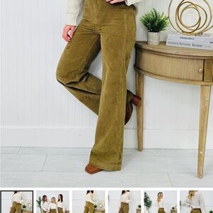 Judy Blue Corduroy Wide-Leg Pants - Brown